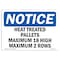 Signmission OSHA Notice Sign, 12" Height, Aluminum, Heat Treated Pallets Maximum 18 High Maximum Sign, Landscape OS-NS-A-1218-L-13440 - alternate 1